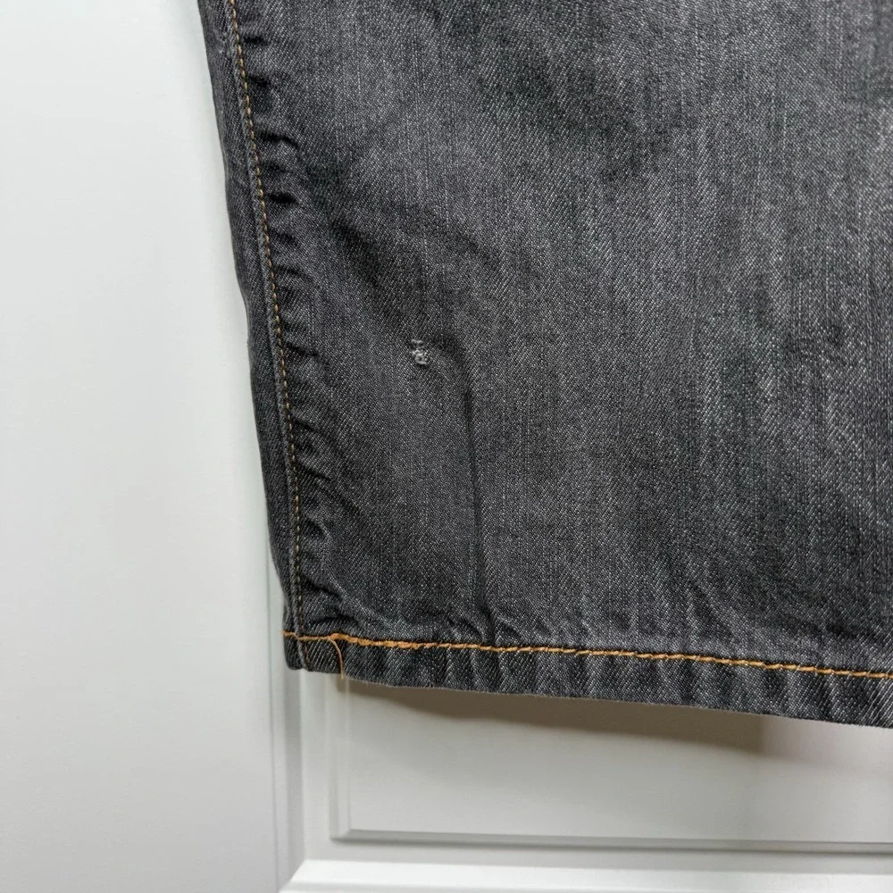 Levis 569 Baggy Jeans 38/32 (39/29.5) Black Washed Grunge Wide Y2K Flap Pocket